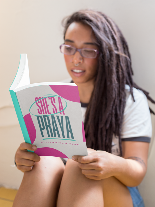 She's outside and in her Bible, too. 21-Day Prayer and Bible reading group.